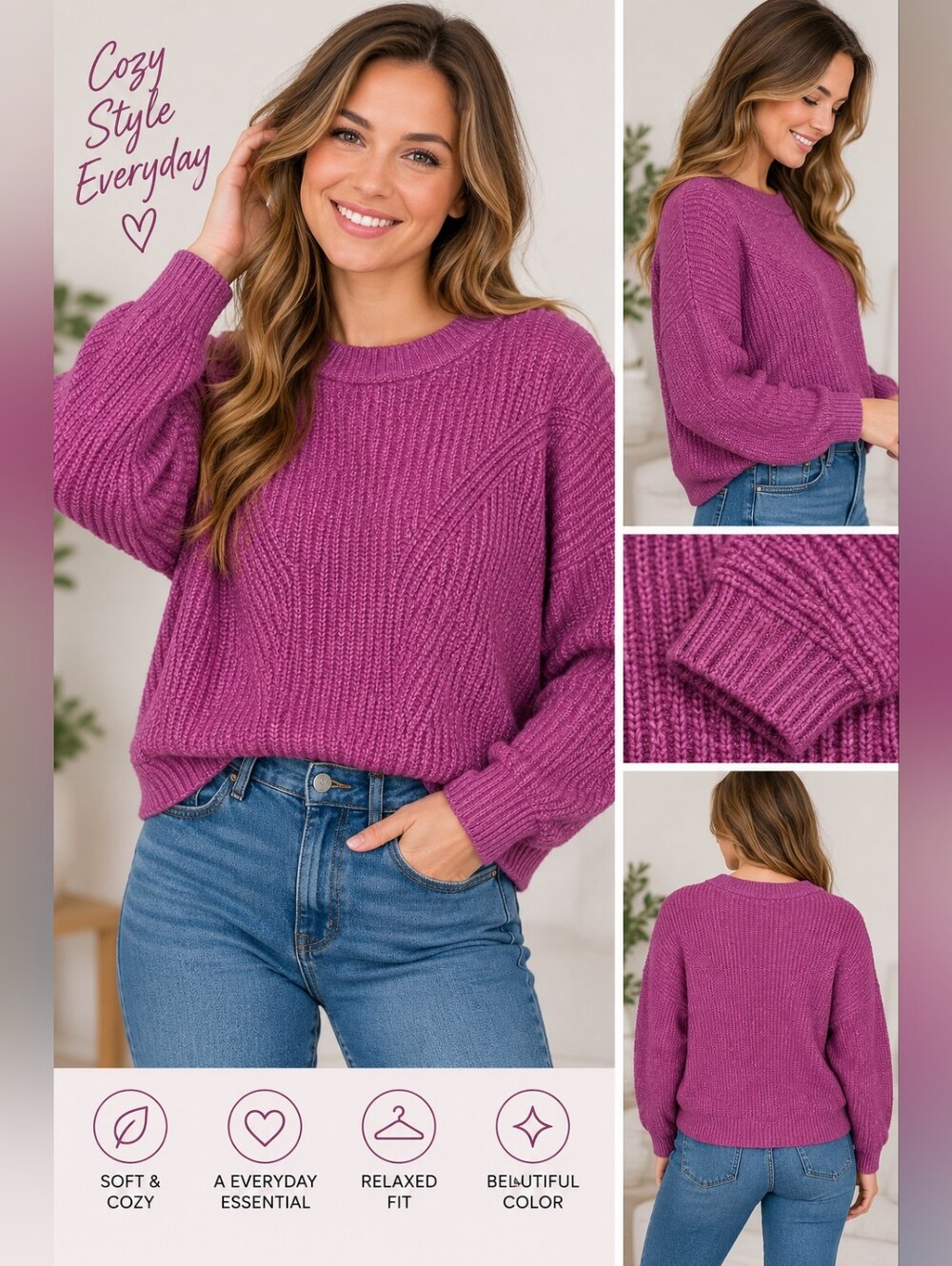 New sonoma women's XL Pink sweater #03